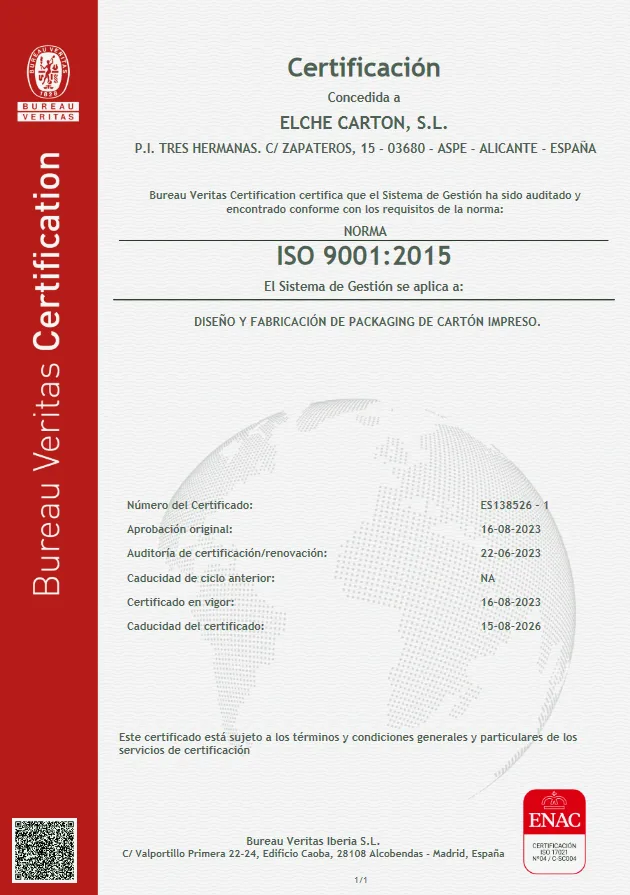 certificado de calidad